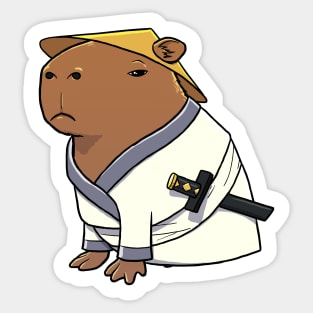 Capybara Samurai Sticker